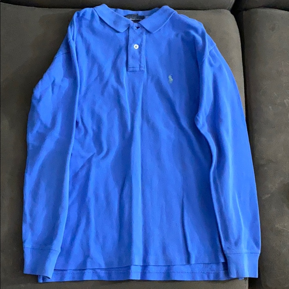Polo Ralph Lauren Boys Blue L/S Polo Shirt SZ 12